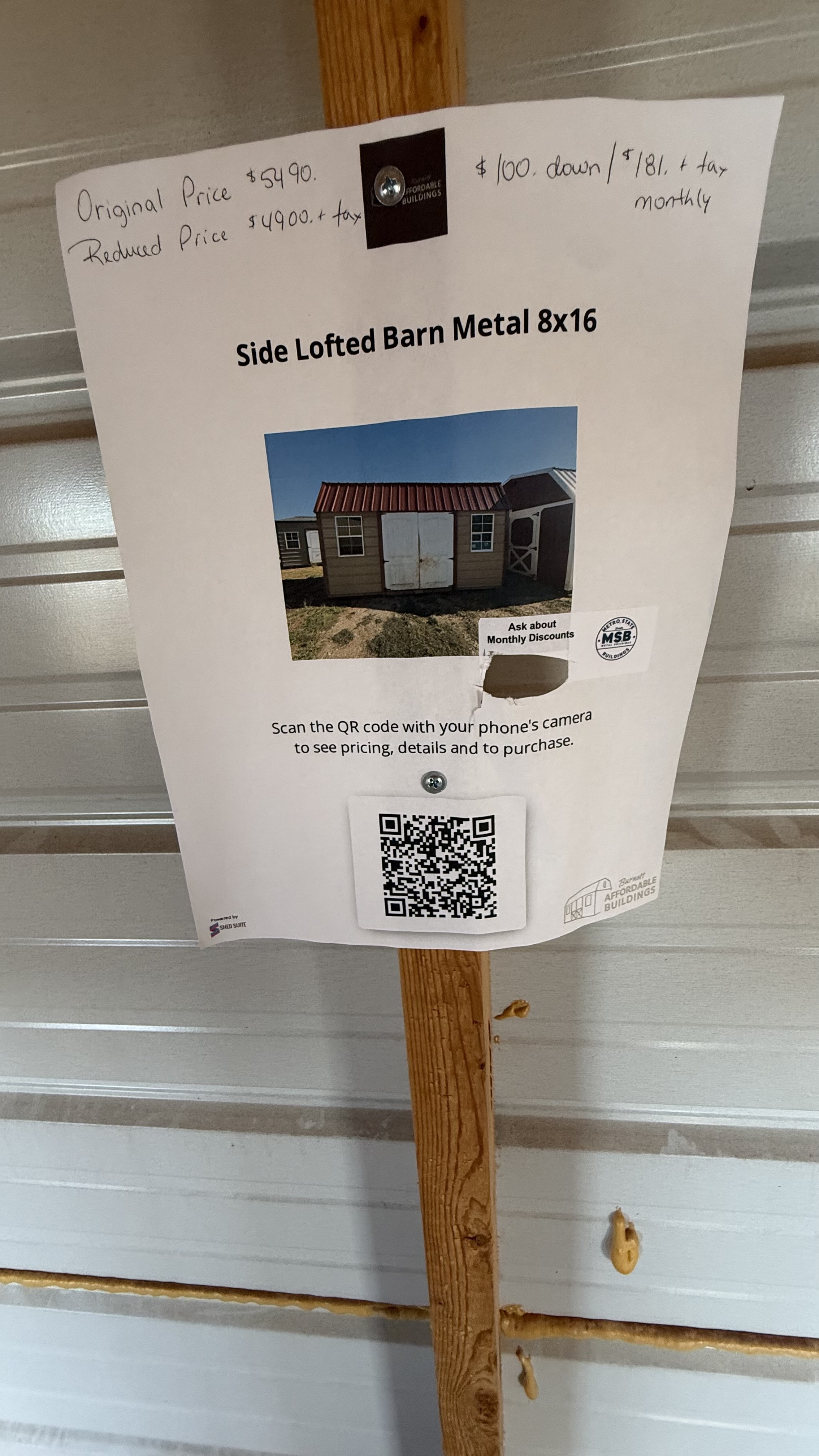 Sidelofted Barn Metal REPO 8x16